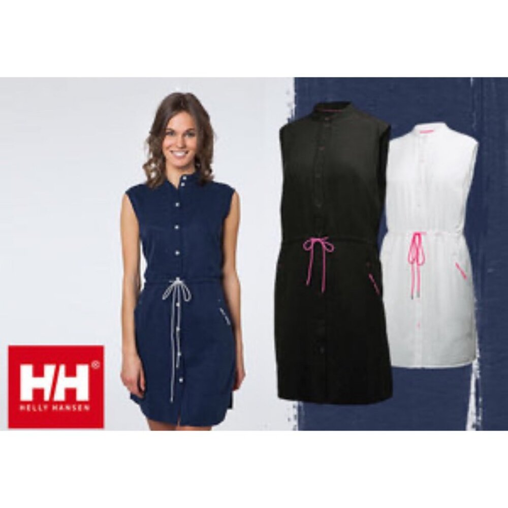 Helly Hansen Utility Button Down Dress Womens Small Blue Midi Outdoor Gorpcore